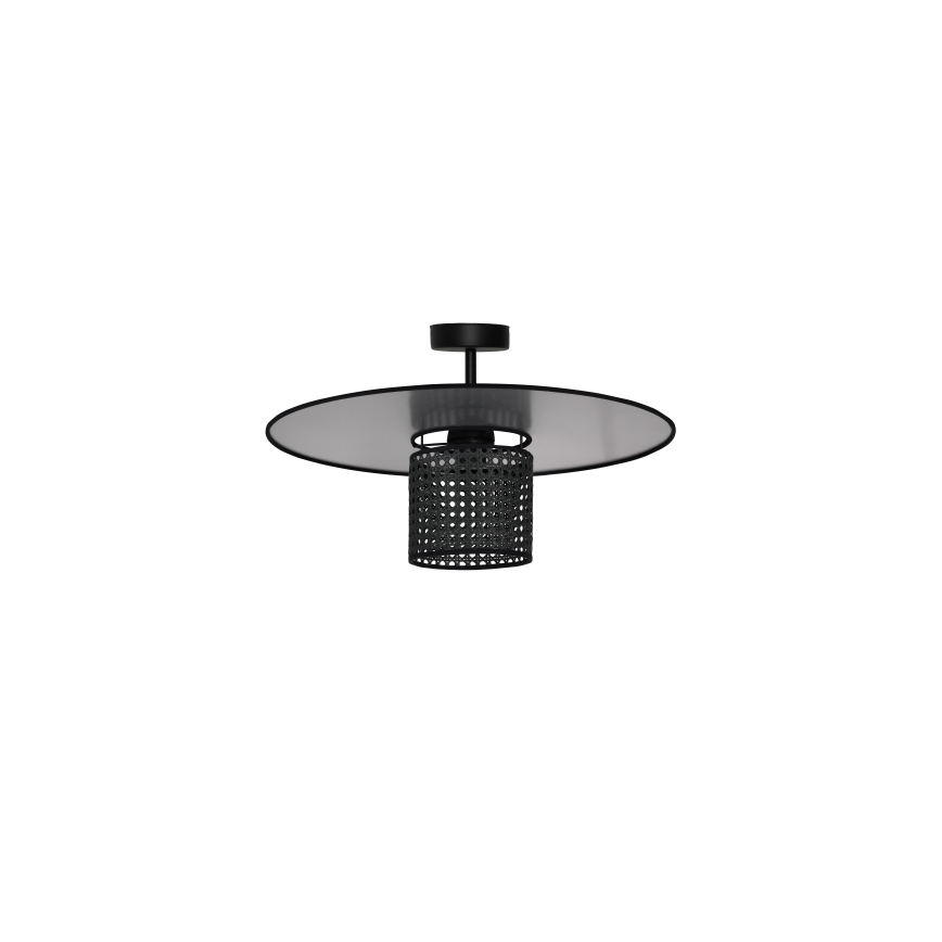 Duolla - Candeeiro integrado TOKYO RATTAN 1xE27/15W/230V diâmetro 50 cm preto/prateado