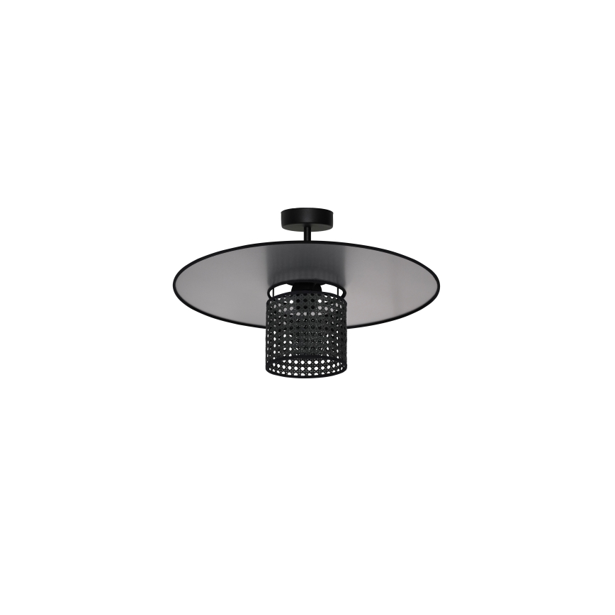 Duolla - Candeeiro integrado TOKYO RATTAN 1xE27/15W/230V diâmetro 50 cm preto/prateado