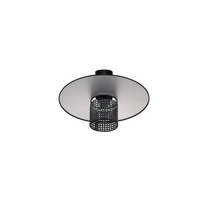 Duolla - Candeeiro integrado TOKYO RATTAN 1xE27/15W/230V diâmetro 50 cm preto/prateado