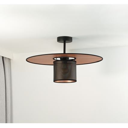 Duolla - Candeeiro integrado TOKYO SHINY 1xE27/15W/230V diâmetro 50 cm preto/cobre