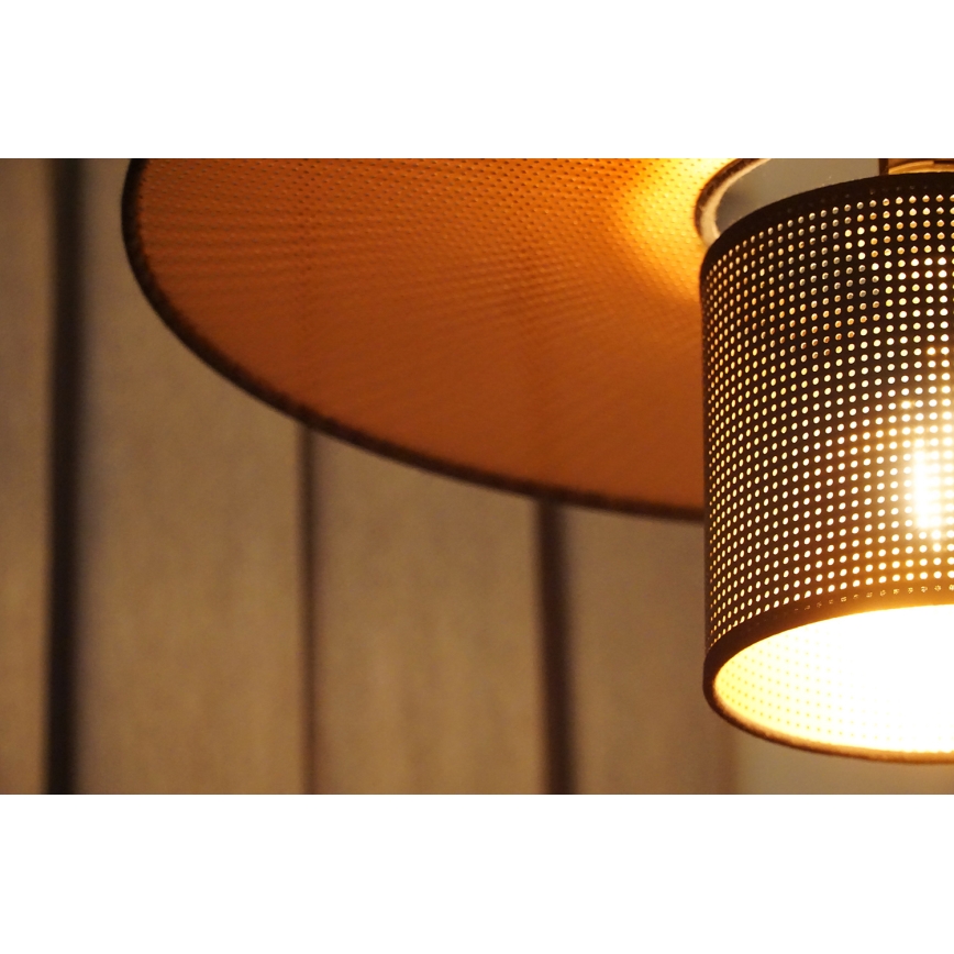 Duolla - Candeeiro integrado TOKYO SHINY 1xE27/15W/230V diâmetro 50 cm preto/cobre