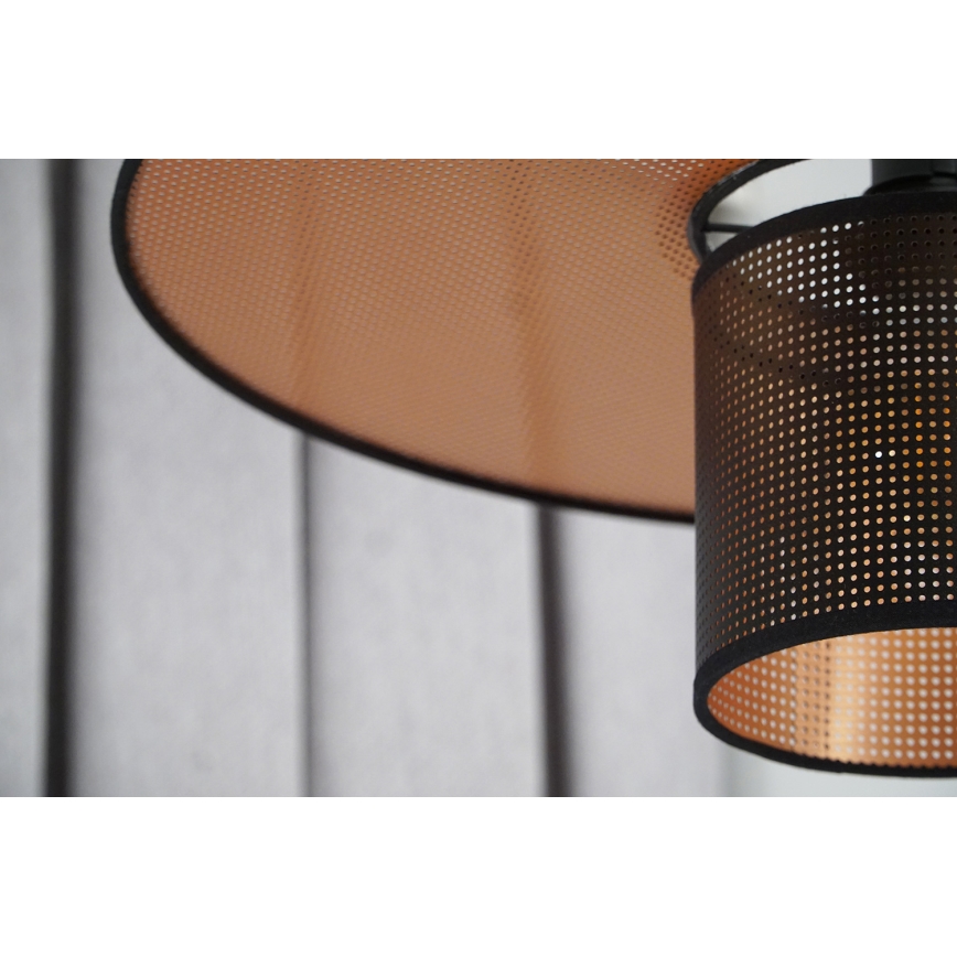 Duolla - Candeeiro integrado TOKYO SHINY 1xE27/15W/230V diâmetro 50 cm preto/cobre