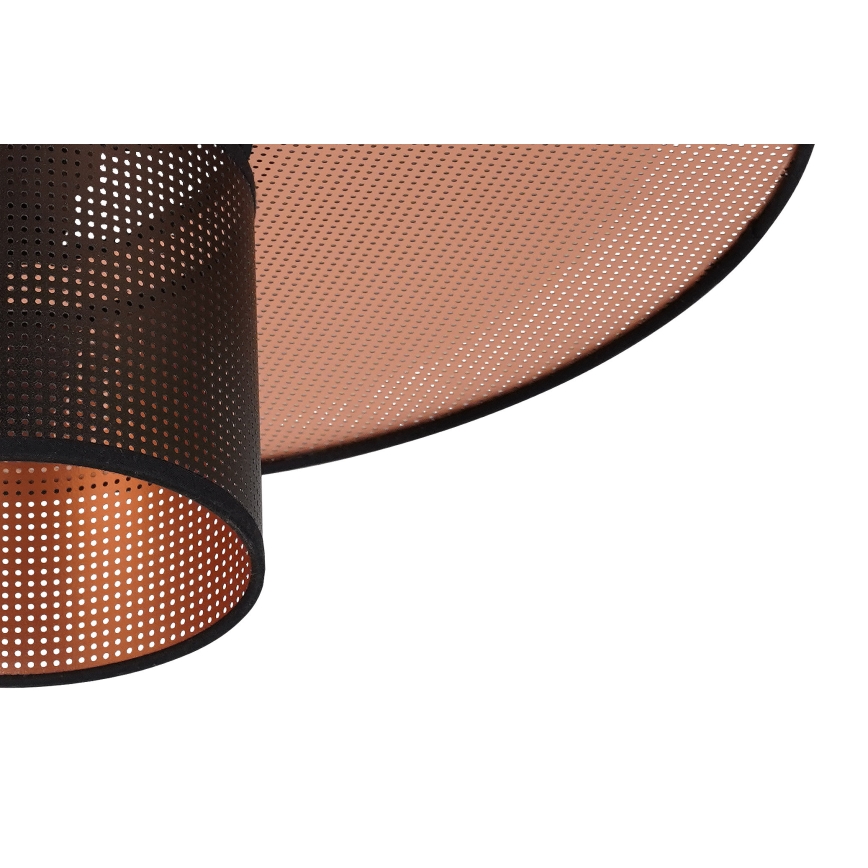 Duolla - Candeeiro integrado TOKYO SHINY 1xE27/15W/230V diâmetro 50 cm preto/cobre