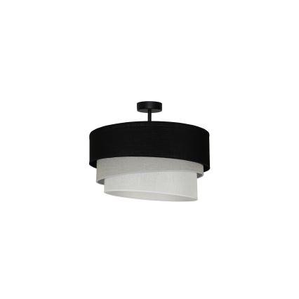 Duolla - Candeeiro integrado TRIO 1xE27/15W/230V diâmetro 45 cm preto/cinzento/branco