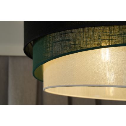 Duolla - Candeeiro integrado TRIO 1xE27/15W/230V diâmetro 45 cm preto/verde/branco