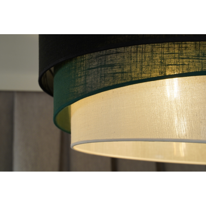 Duolla - Candeeiro integrado TRIO 1xE27/15W/230V diâmetro 45 cm preto/verde/branco