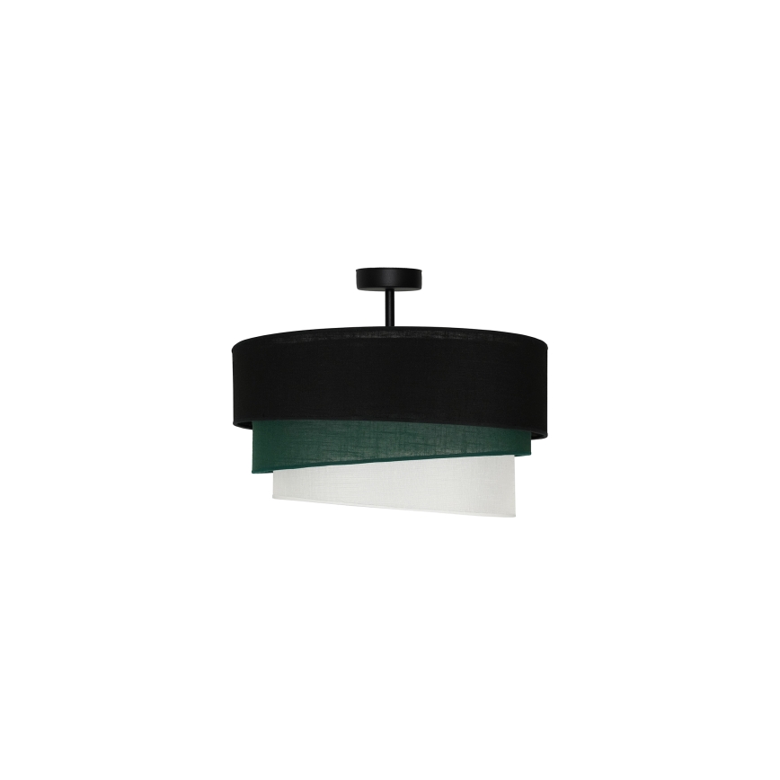 Duolla - Candeeiro integrado TRIO 1xE27/15W/230V diâmetro 45 cm preto/verde/branco