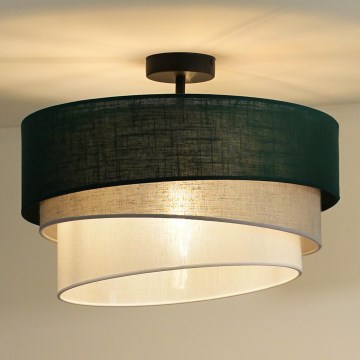 Duolla - Candeeiro integrado TRIO 1xE27/15W/230V diâmetro 45 cm verde/cinzento/branco