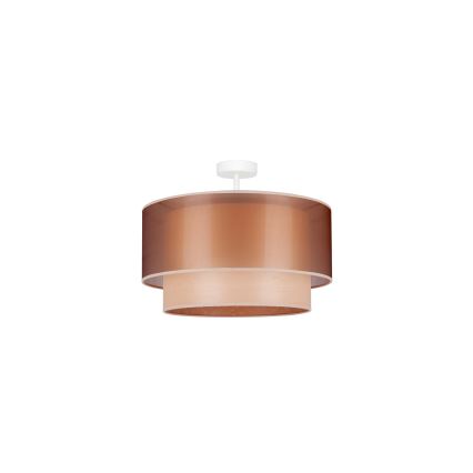 Duolla - Candeeiro integrado WOOD BOHO 1xE27/15W/230V diâmetro 45 cm cobre/bege