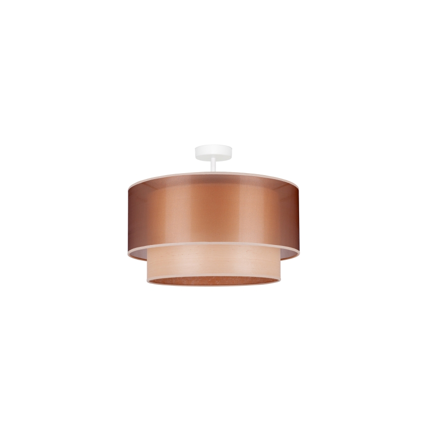 Duolla - Candeeiro integrado WOOD BOHO 1xE27/15W/230V diâmetro 45 cm cobre/bege