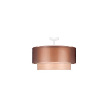 Duolla - Candeeiro integrado WOOD BOHO 1xE27/15W/230V diâmetro 45 cm cobre/bege