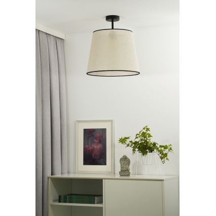 Duolla - Candeeiro integrado YUTE 1xE27/15W/230V diâmetro 38 cm cinzento/preto