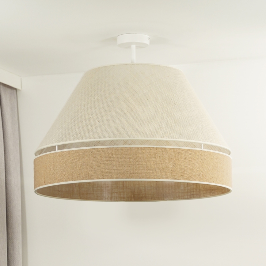 Duolla - Candeeiro integrado YUTE AVIGNON 1xE27/15W/230V diâmetro 60 cm cinzento/castanho