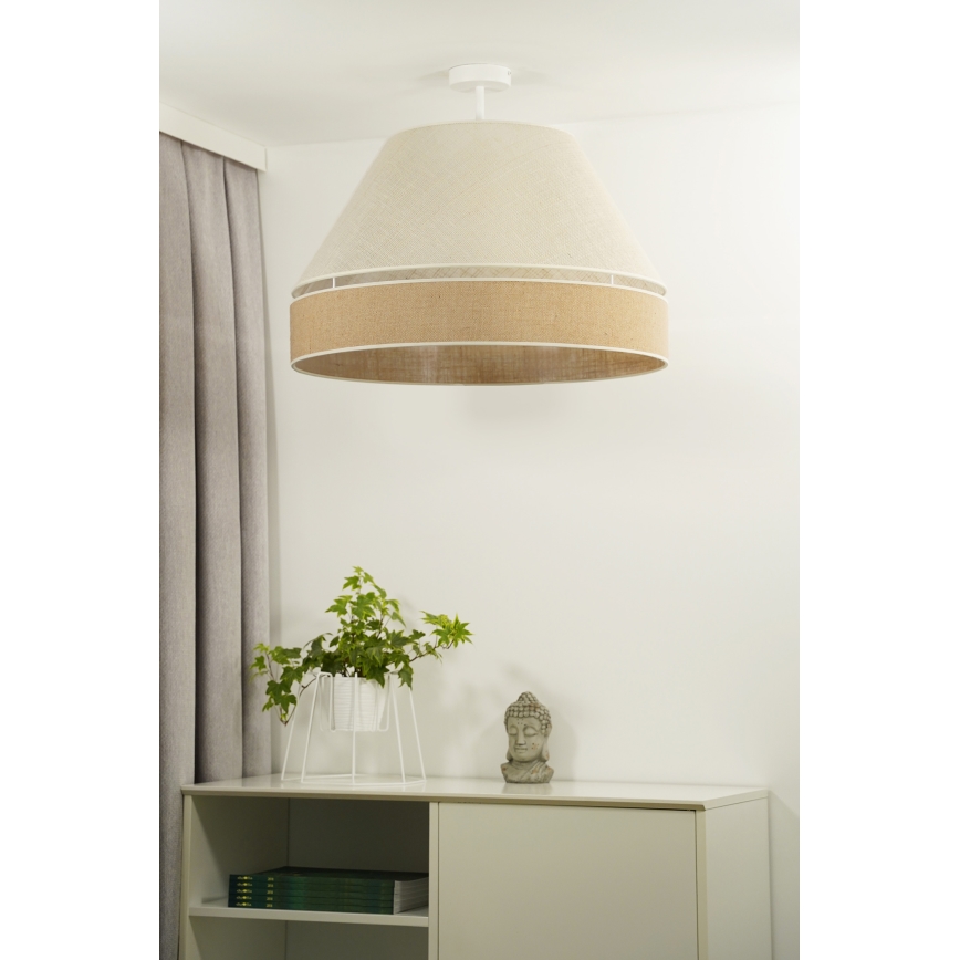 Duolla - Candeeiro integrado YUTE AVIGNON 1xE27/15W/230V diâmetro 60 cm cinzento/castanho