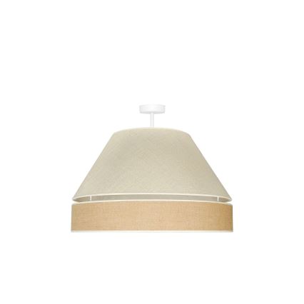 Duolla - Candeeiro integrado YUTE AVIGNON 1xE27/15W/230V diâmetro 60 cm cinzento/castanho