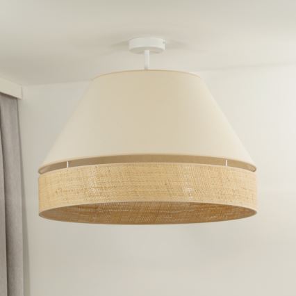 Duolla - Candeeiro integrado YUTE AVIGNON 1xE27/15W/230V diâmetro 60 cm creme/bege