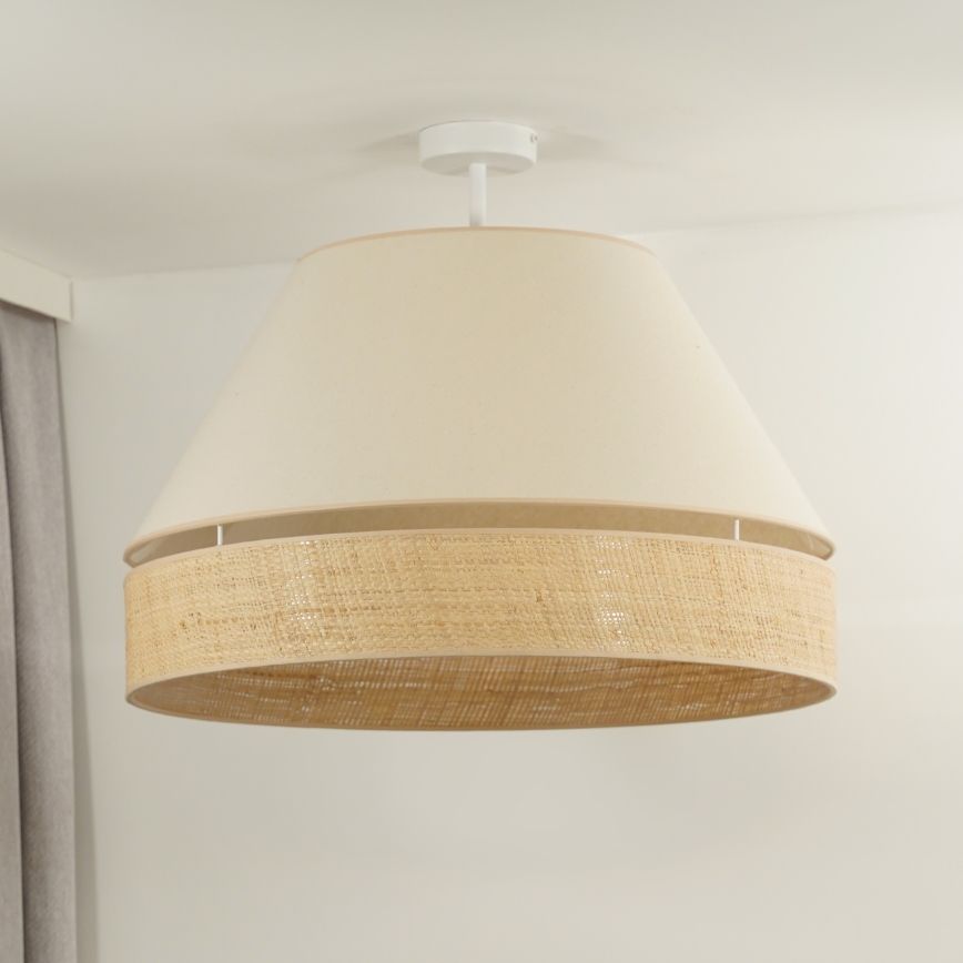 Duolla - Candeeiro integrado YUTE AVIGNON 1xE27/15W/230V diâmetro 60 cm creme/bege