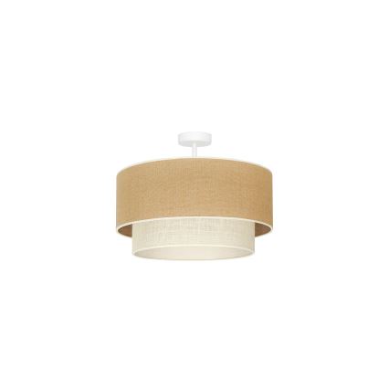 Duolla - Candeeiro integrado YUTE BOHO 1xE27/15W/230V diâmetro 45 cm castanho/creme