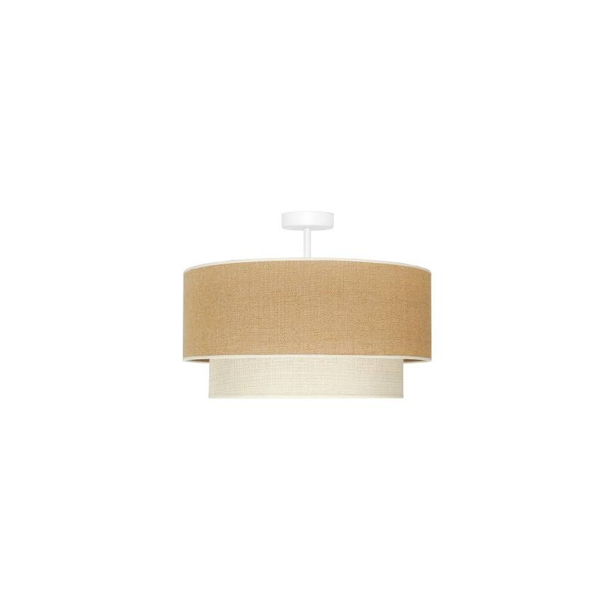 Duolla - Candeeiro integrado YUTE BOHO 1xE27/15W/230V diâmetro 45 cm castanho/creme