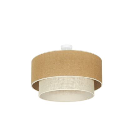 Duolla - Candeeiro integrado YUTE BOHO 3xE27/15W/230V diâmetro 60 cm castanho/creme
