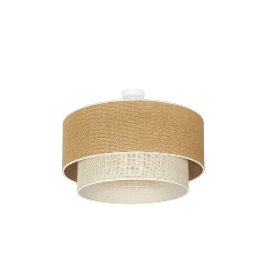 Duolla - Candeeiro integrado YUTE BOHO 3xE27/15W/230V diâmetro 60 cm castanho/creme