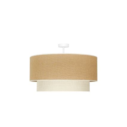 Duolla - Candeeiro integrado YUTE BOHO 3xE27/15W/230V diâmetro 60 cm castanho/creme