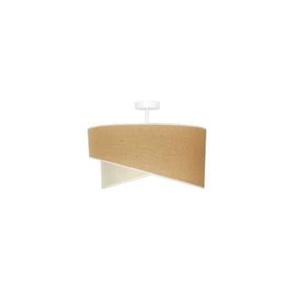 Duolla - Candeeiro integrado YUTE CELLO 1xE27/15W/230V diâmetro 45 cm castanho/cinzento