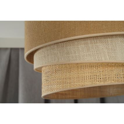 Duolla - Candeeiro integrado YUTE TRIO 1xE27/15W/230V diâmetro 45 cm castanho/cinzento/bege