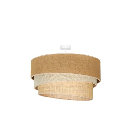 Duolla - Candeeiro integrado YUTE TRIO 3xE27/15W/230V diâmetro 60 cm castanho/cinzento/bege