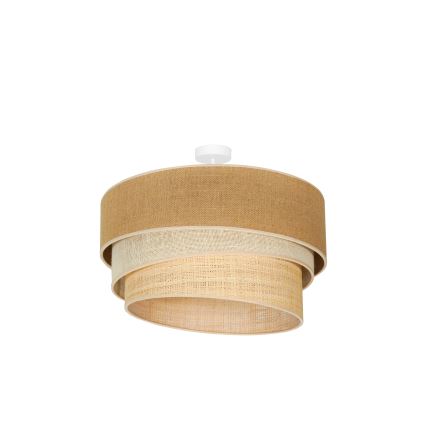 Duolla - Candeeiro integrado YUTE TRIO 3xE27/15W/230V diâmetro 60 cm castanho/cinzento/bege