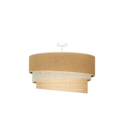 Duolla - Candeeiro integrado YUTE TRIO 3xE27/15W/230V diâmetro 60 cm castanho/cinzento/bege