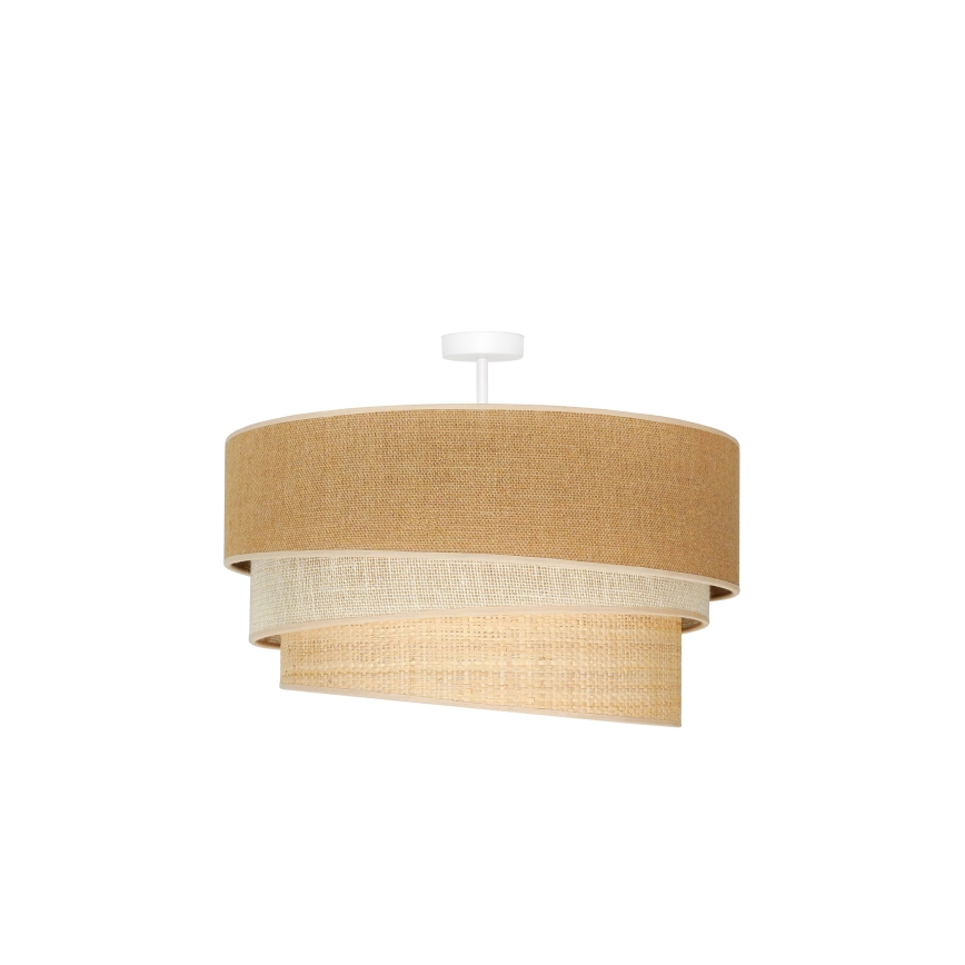 Duolla - Candeeiro integrado YUTE TRIO 3xE27/15W/230V diâmetro 60 cm castanho/cinzento/bege