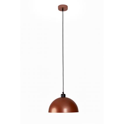 Duolla - Candeeiro pendente com cabo IRONLINE 1xE27/15W/230V Ø 27 cm cobre/preto