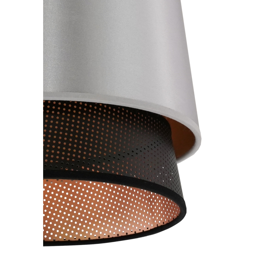 Duolla - Candeeiro suspenso BELL SHINY 1xE27/15W/230V diâmetro 25 cm prateado/preto