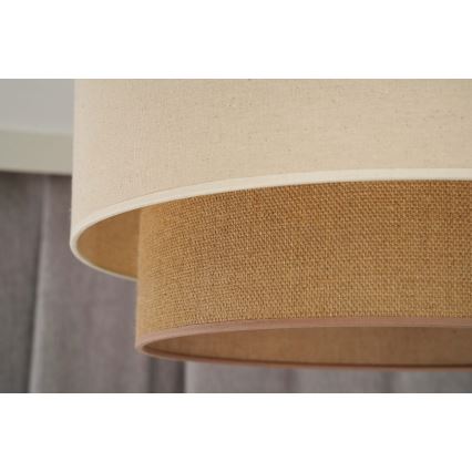 Duolla - Candeeiro suspenso BOHO 1xE27/15W/230V bege/castanho