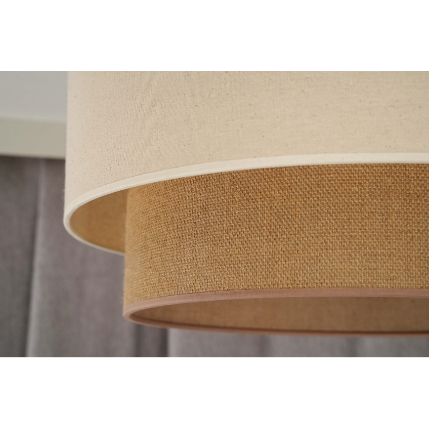 Duolla - Candeeiro suspenso BOHO 1xE27/15W/230V bege/castanho