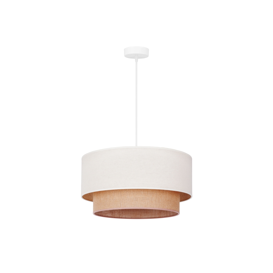 Duolla - Candeeiro suspenso BOHO 1xE27/15W/230V bege/castanho