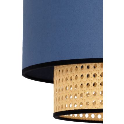 Duolla - Candeeiro suspenso BOHO 1xE27/15W/230V diâmetro 45 cm azul/vime