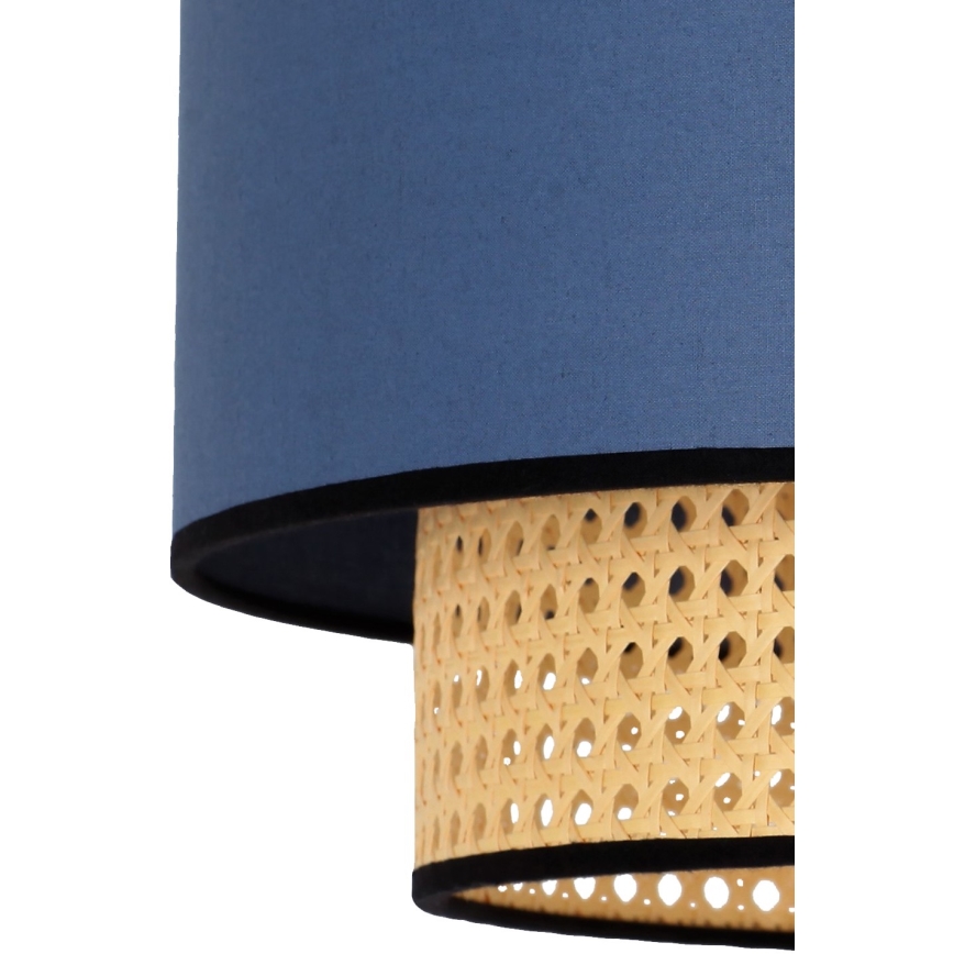 Duolla - Candeeiro suspenso BOHO 1xE27/15W/230V diâmetro 45 cm azul/vime