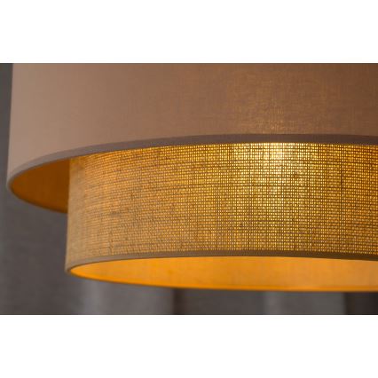 Duolla - Candeeiro suspenso BOHO 1xE27/15W/230V diâmetro 45 cm bege/castanho