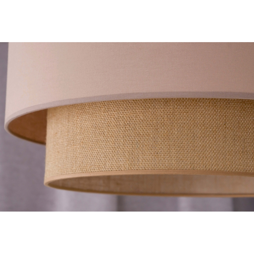 Duolla - Candeeiro suspenso BOHO 1xE27/15W/230V diâmetro 45 cm bege/castanho