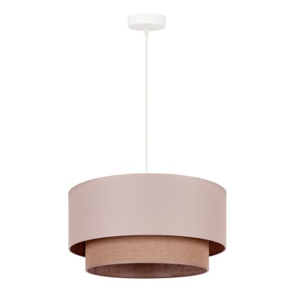 Duolla - Candeeiro suspenso BOHO 1xE27/15W/230V diâmetro 45 cm bege/castanho