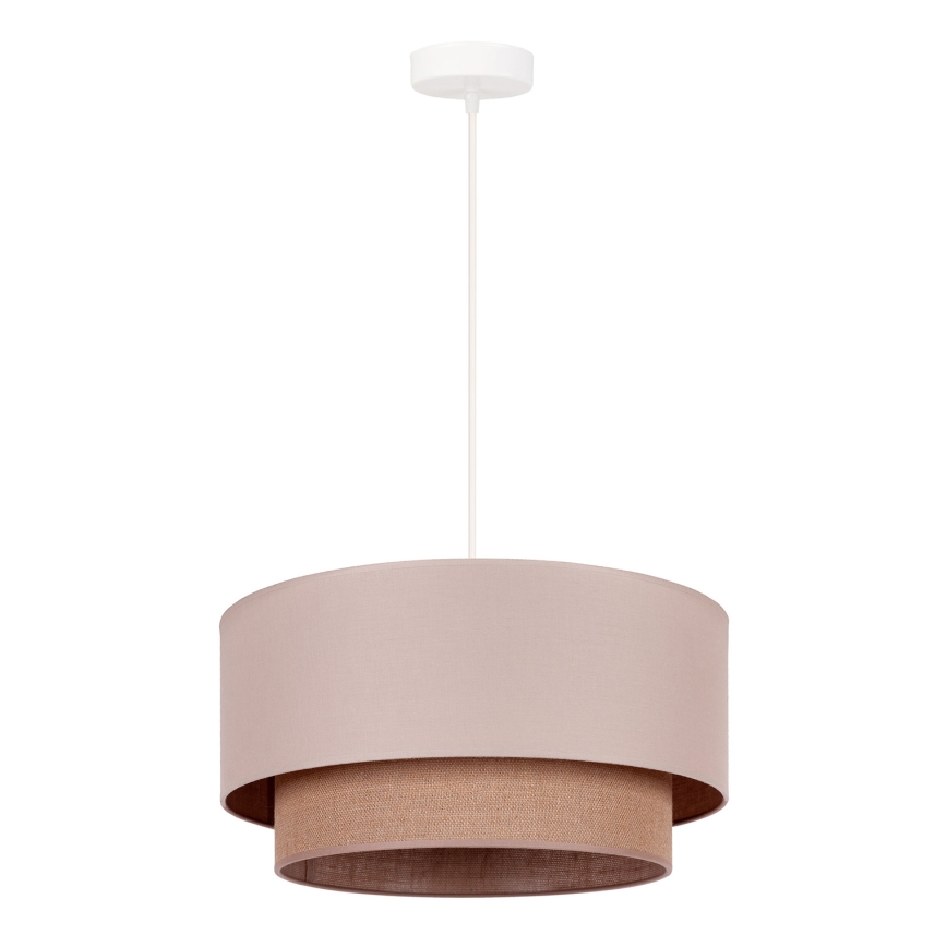 Duolla - Candeeiro suspenso BOHO 1xE27/15W/230V diâmetro 45 cm bege/castanho