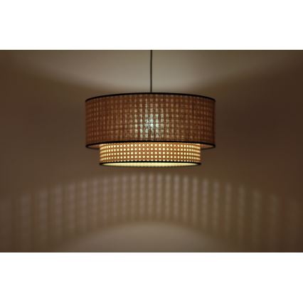 Duolla - Candeeiro suspenso BOHO 1xE27/15W/230V diâmetro 45 cm bege/vime