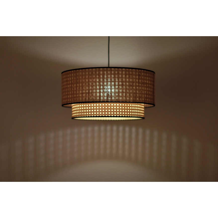 Duolla - Candeeiro suspenso BOHO 1xE27/15W/230V diâmetro 45 cm bege/vime