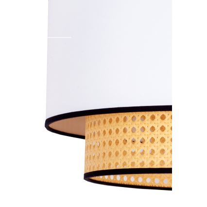 Duolla - Candeeiro suspenso BOHO 1xE27/15W/230V diâmetro 45 cm branco/vime