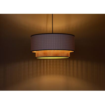 Duolla - Candeeiro suspenso BOHO 1xE27/15W/230V diâmetro 45 cm branco/vime