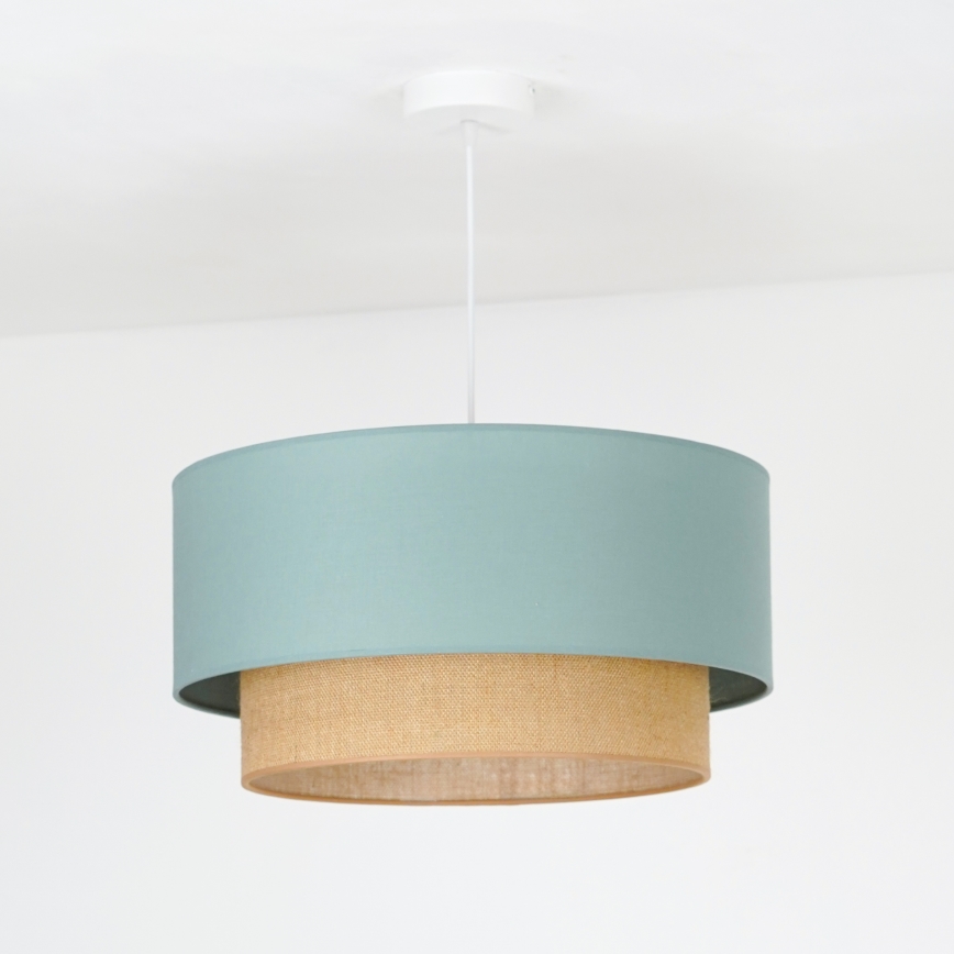 Duolla - Candeeiro suspenso BOHO 1xE27/15W/230V diâmetro 45 cm verde/castanho