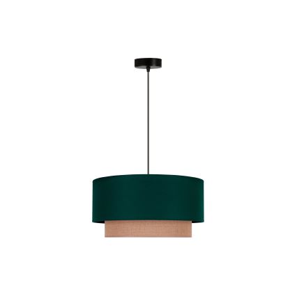 Duolla - Candeeiro suspenso BOHO 1xE27/15W/230V diâmetro 45 cm verde/castanho