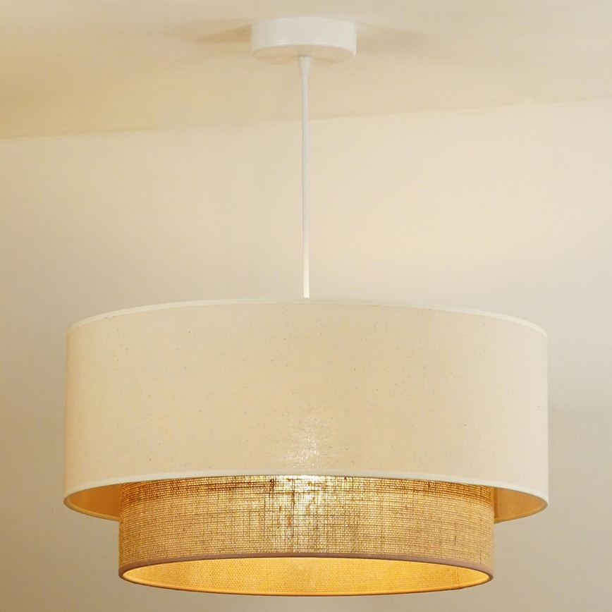 Duolla - Candeeiro suspenso BOHO 1xE27/40W/230V diâmetro 45 cm creme/castanho